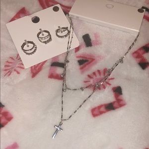Silver rings and necklace